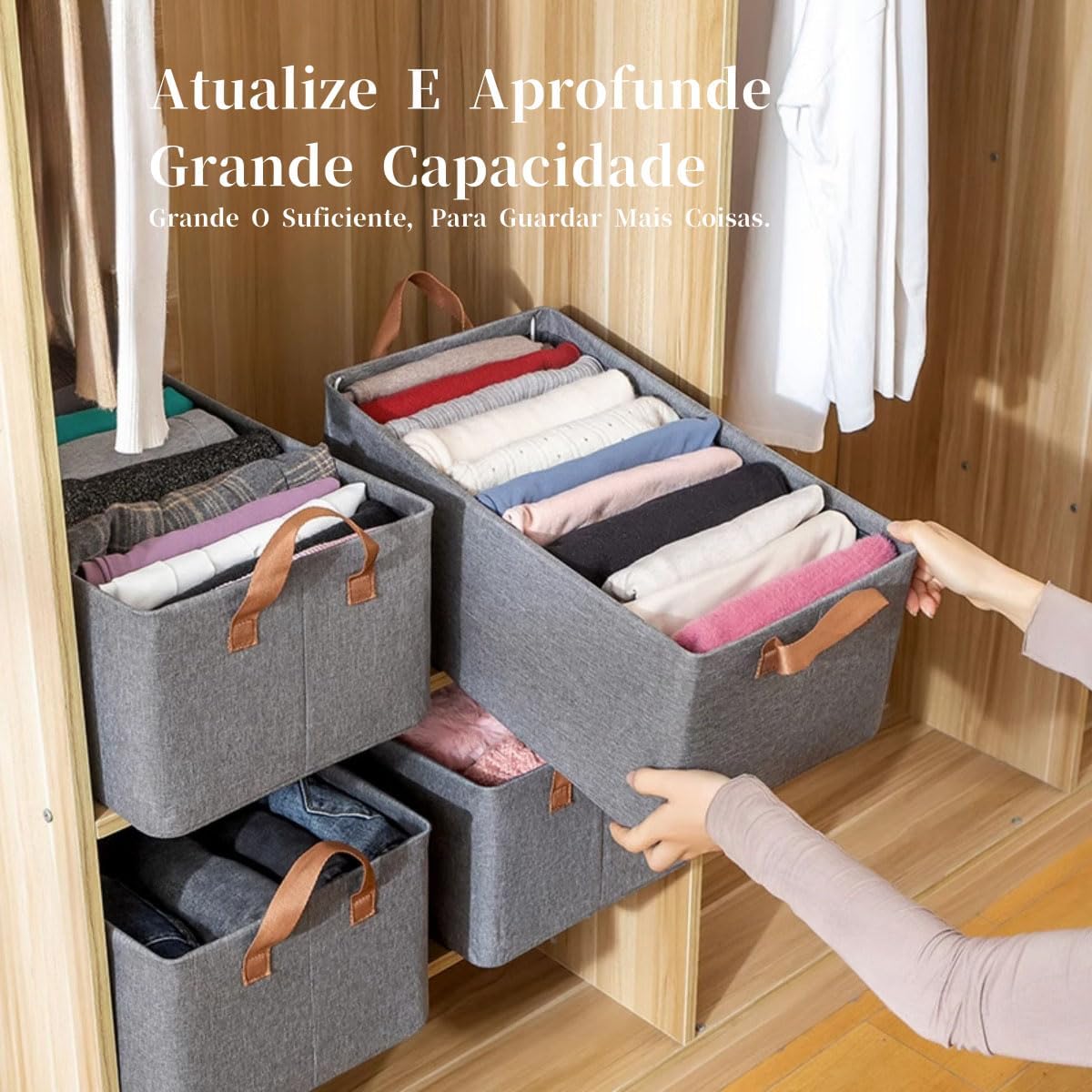 Design que Simplifica: Cores neutras e linhas clean para você organizar com estilo. Funcionalidade + estética em um produto único que transforma a arrumação da casa