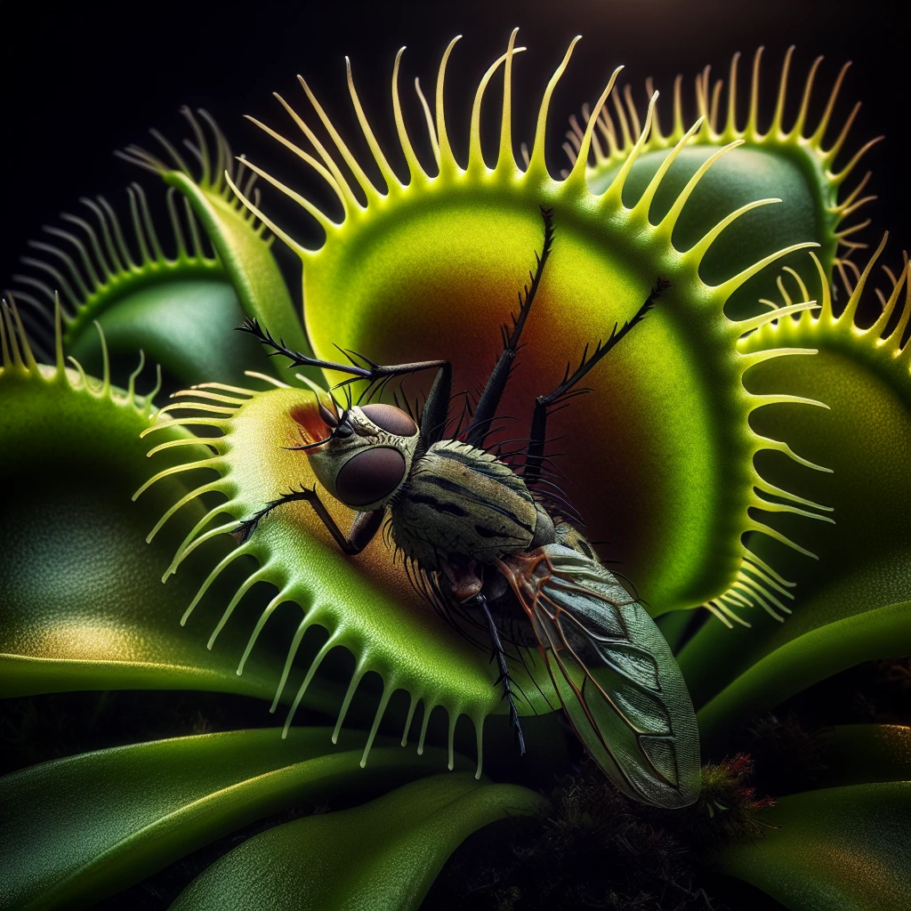 “Planta Carnívora: A Vênus-papa-moscas fecha suas folhas em segundos ao detectar movimento”