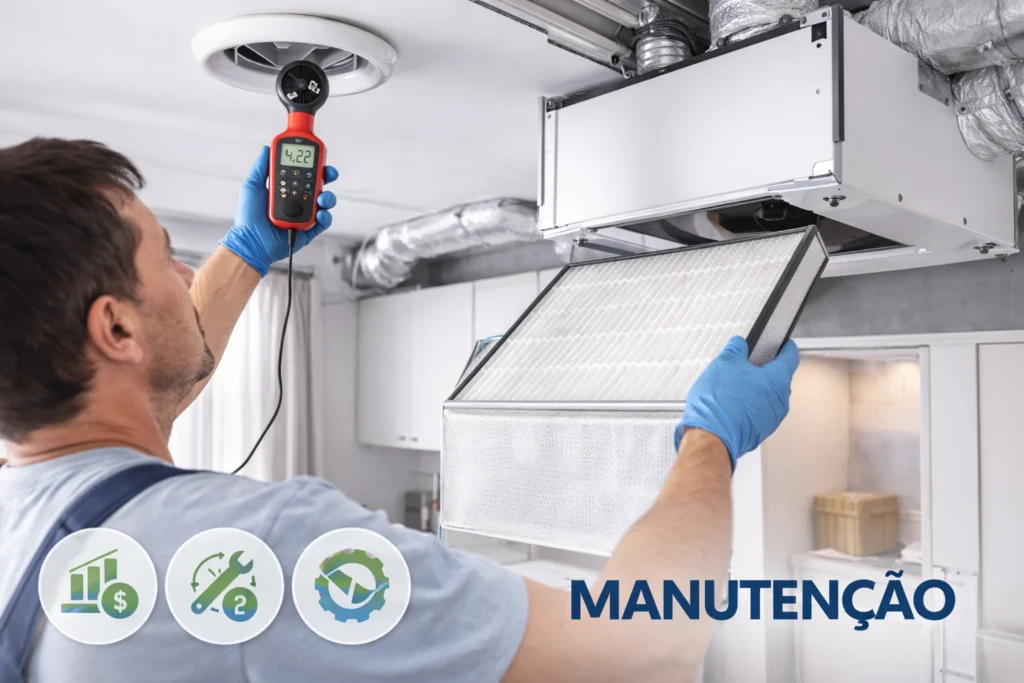 Guia de ventilação mecânica controlada para melhorar qualidade do ar interno com filtros HEPA. Dicas fáceis para reduzir alergias e energia!