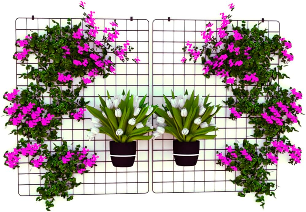 Jardim Vertical com Telas em Aço Aramado 60x80cm para Horta Suspensa Expositor de Vasos Plantas Orquídeas Parede Verde (2)