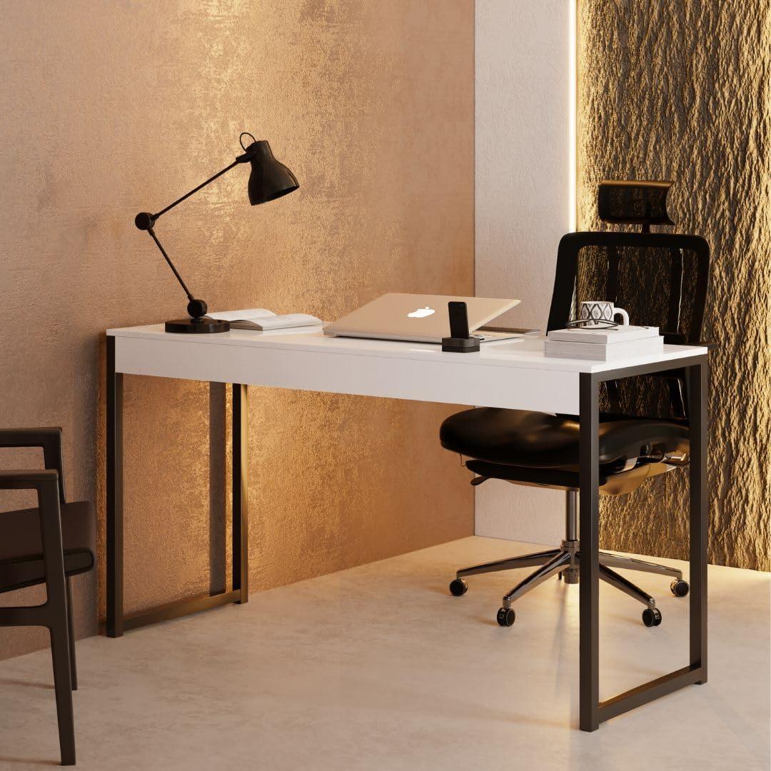 Mesa Escrivaninha para Escritório Industrial Desk 90 Branco