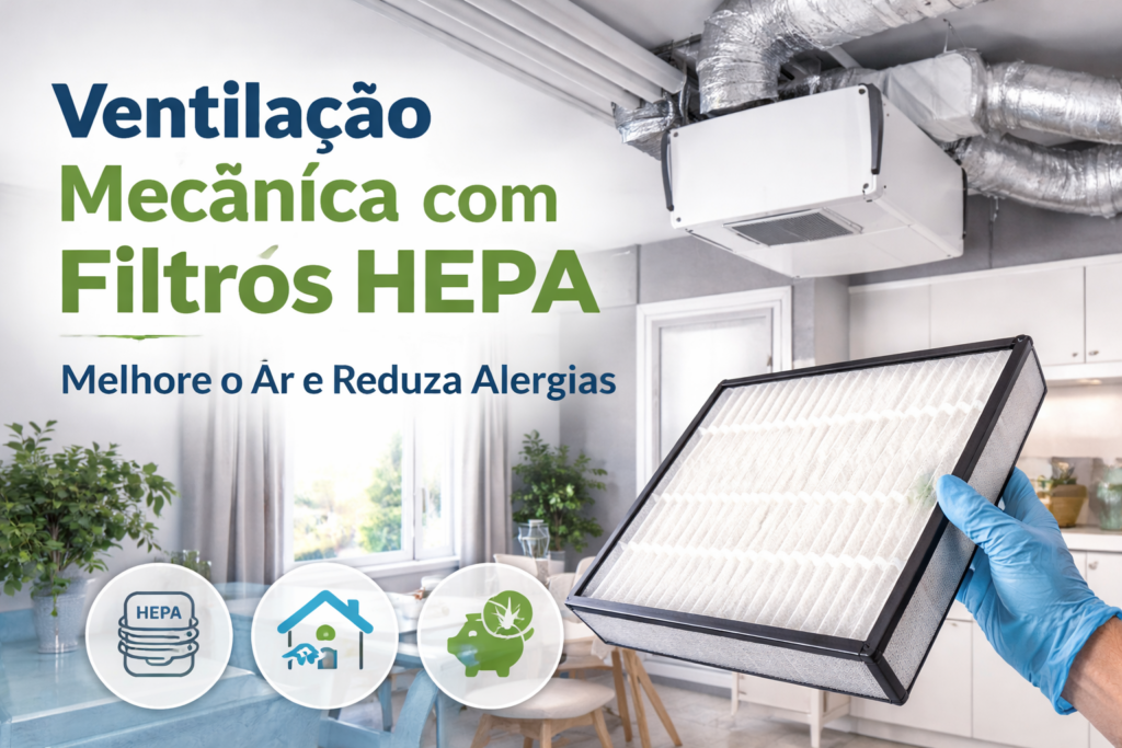Guia de ventilação mecânica controlada para melhorar qualidade do ar interno com filtros HEPA. Dicas fáceis para reduzir alergias e energia!