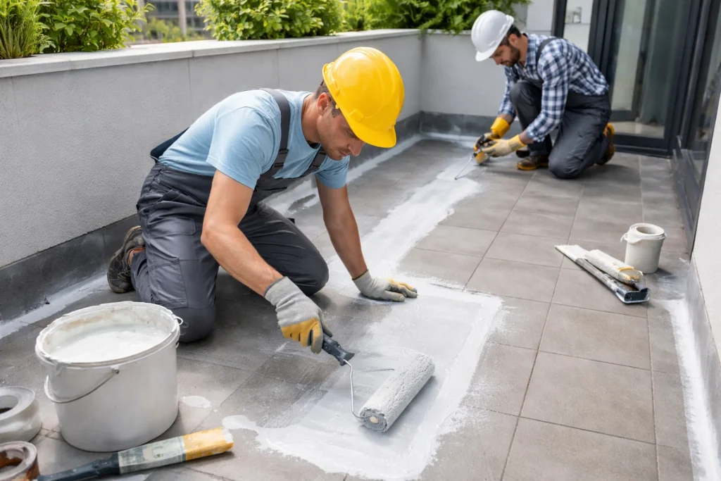 Aprenda no guia completo como impermeabilizar varanda com manta líquida sem quebrar o piso. Truques e dicas que evitam infiltrações.