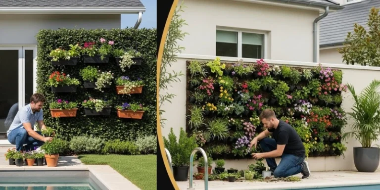 Como montar um jardim vertical pequeno na varanda com sistema de rega por gotejamento, passo a passo, fácil e econômico. Faça você mesmo!