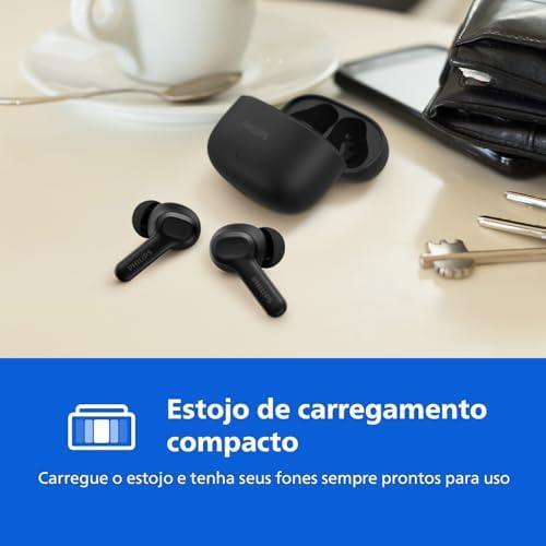         PHILIPS, Fone de Ouvido Sem Fio TWS, TAT1109BK/00, Bluetooth, Com Microfone, Até 24 horas de bateria, Preto       