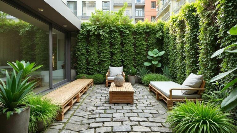 paisagismo-sustentavel-para-jardins-pequenos-com-moveis-reciclados-de-baixo-custo-e-cobertura-vegeta