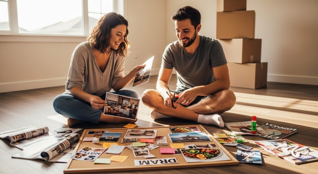 Guia completo de decoração para casais que vão montar uma casa nova. Aprenda a harmonizar estilos, economizar e planejar o orçamento!