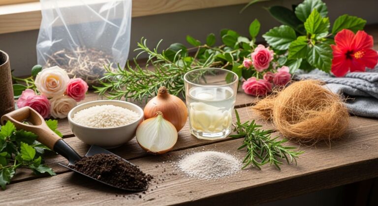 "Aprenda como fazer mudas de qualquer planta em casa com método caseiro de arroz, cebola e areia. Passo a passo completo para multiplicar suas plantas favoritas."