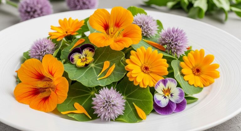 "Descubra 12 flores comestíveis lindas e fáceis de cultivar. Aprenda sobre usos culinários e dicas de cultivo. Cor e sabor do jardim para o prato."