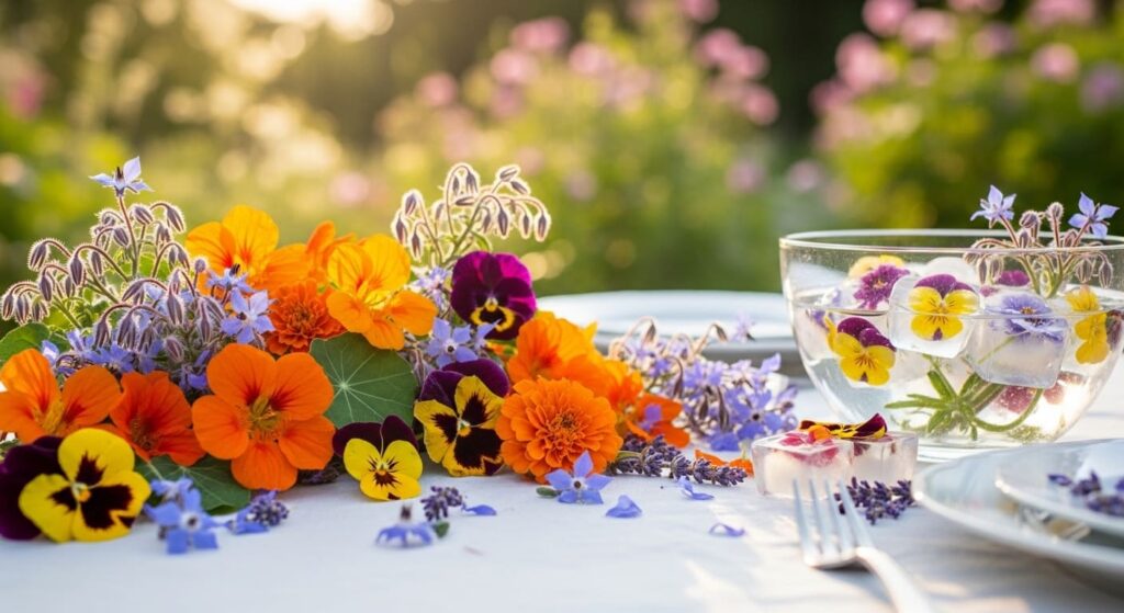 "Descubra 12 flores comestíveis lindas e fáceis de cultivar. Aprenda sobre usos culinários e dicas de cultivo. Cor e sabor do jardim para o prato."