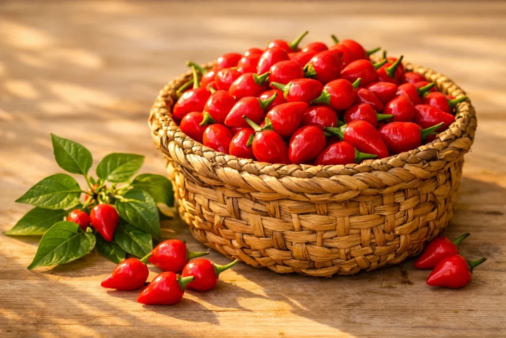 "Pimenta biquinho: guia completo de cultivo + receita de conserva passo a passo. Aprenda a plantar em casa, vasos e preparar a conserva, agora!"