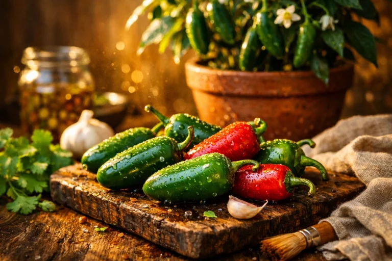 "Pimenta jalapeño: Cuidados, colheita e receitas deliciosas. Aprenda a plantar, conservar e preparar molho, geleia e poppers hoje mesmo!"