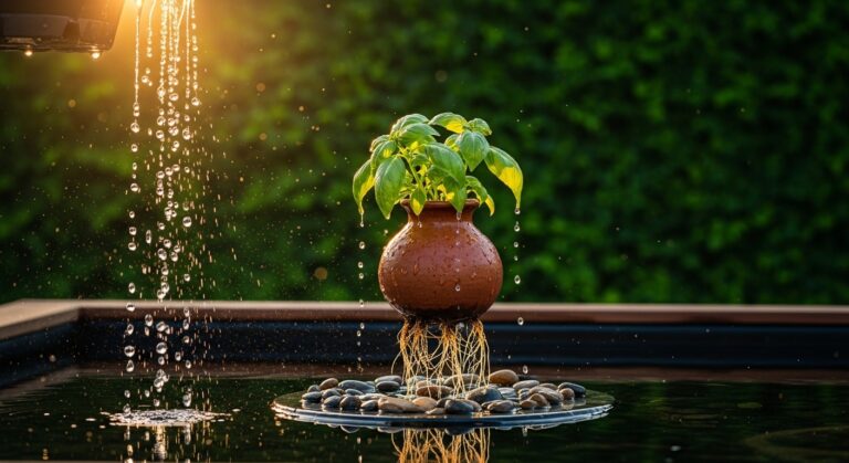 "Irrigação para jardins comestíveis: guia completo com rega automática caseira, gotejamento, vasos autoirrigáveis e dicas para frequência de rega."