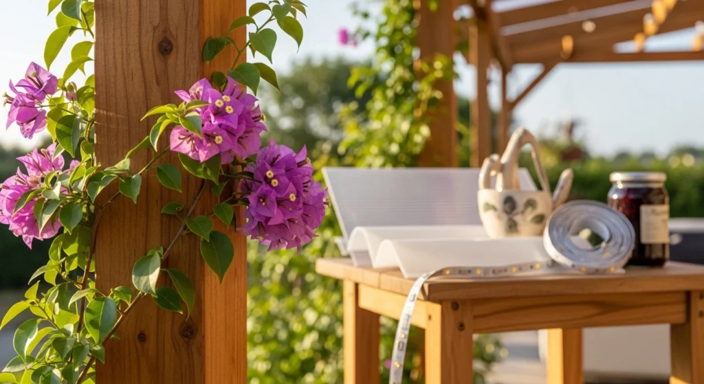 "Do quintal ao refúgio: guia definitivo para criar os pergolados dos seus sonhos. Descubra materiais, trepadeiras, coberturas baratas..."