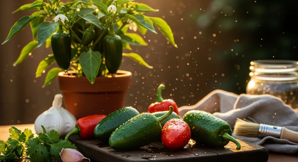 "Pimenta jalapeño: Cuidados, colheita e receitas deliciosas. Aprenda a plantar, conservar e preparar molho, geleia e poppers hoje mesmo!"