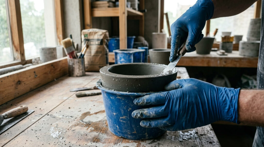 Neste guia completo, você vai aprender 3 técnicas infalíveis para fazer vasos de cimento:Técnica dos dois moldes (clássica, versátil e profissional)Técnica da toalha com cimento (rústica, escultural e única)Técnica do isopor (leve, econômica e ideal para vasos grandes)