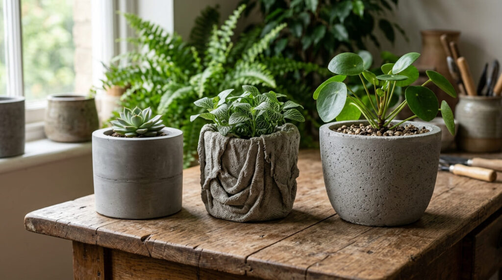 Aprenda como fazer vasos de cimento com 3 técnicas infalíveis: dois moldes, toalha e isopor. Veja custos, preços de venda e ganhe dinheiro já!