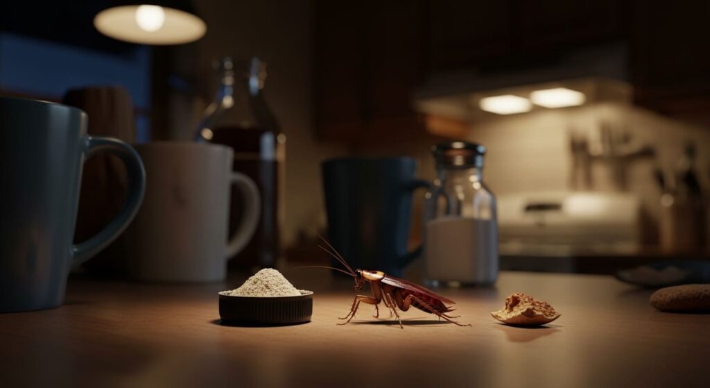 "Como acabar com baratas usando iscas caseiras e baratas. Receitas com ácido bórico e bicarbonato que funcionam sem veneno tóxico. Agora!

