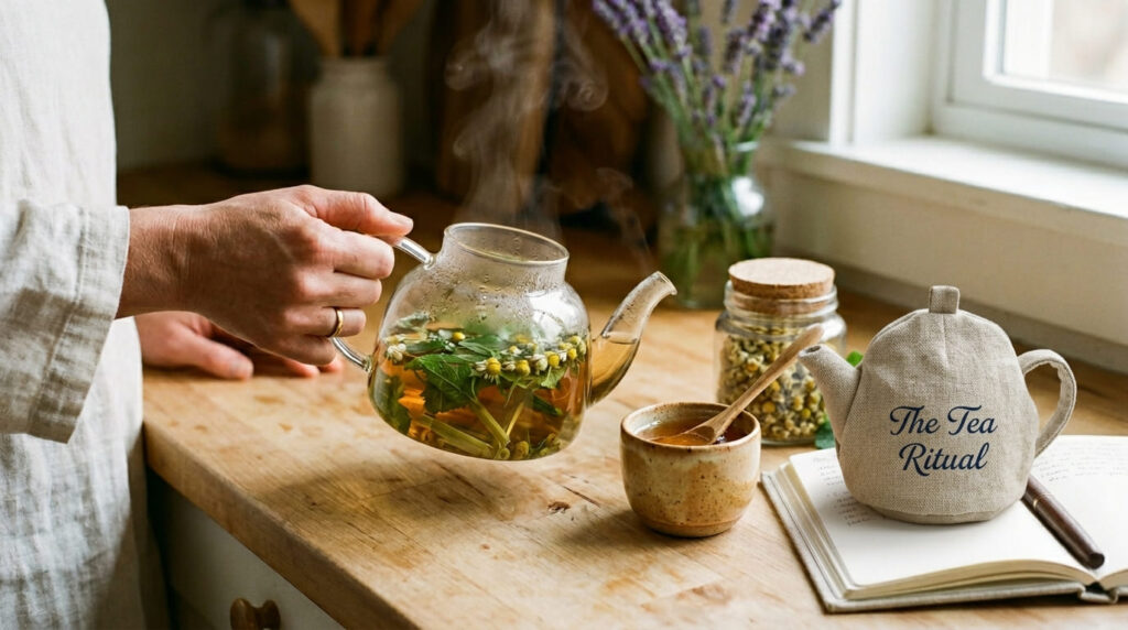 "Aprenda a criar um jardim de chás em casa com 5 plantas que aliviam o estresse. Cultive, colha e prepare o 'Chá do Acalanto para paz."