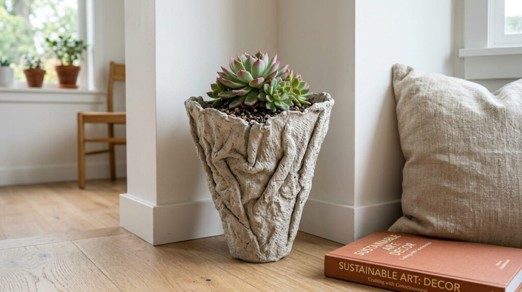 Aprenda a fazer 5 vasos de decoração com toalha velha e cimento. Passo a passo detalhado, materiais e dicas para vender e lucrar.