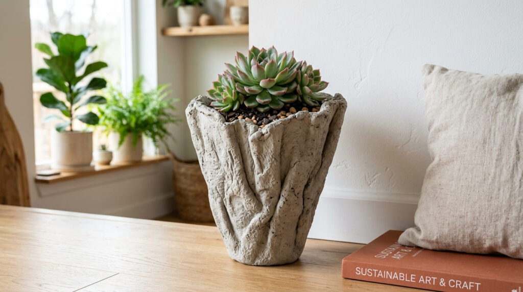 Aprenda a fazer 5 vasos de decoração com toalha velha e cimento. Passo a passo detalhado, materiais e dicas para vender e lucrar.