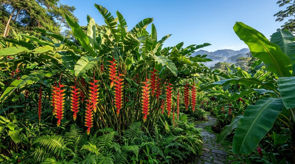 Conheça a Helicônia: flor pendente da Amazônia que atrai beija-flores e vive em simbiose com formigas. Aprenda para cultivar em casa hoje!