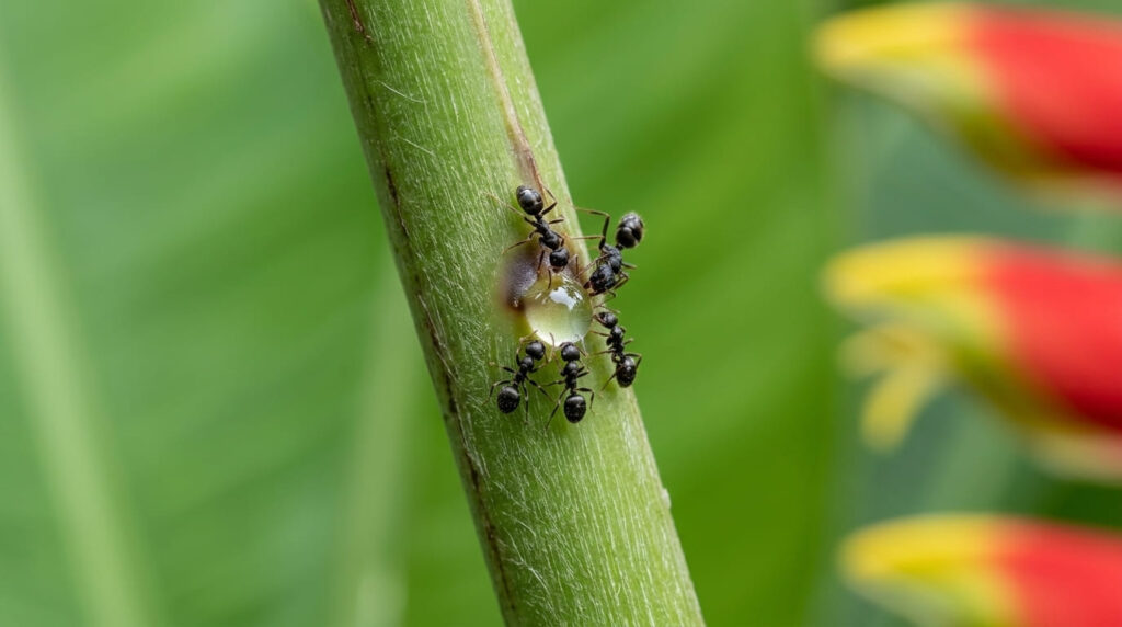 Conheça a Helicônia: flor pendente da Amazônia que atrai beija-flores e vive em simbiose com formigas. Aprenda para cultivar em casa hoje!