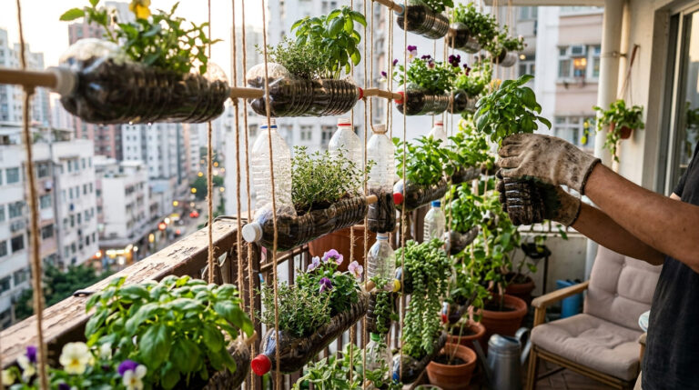 Horta Suspensa com Garrafas PET: Guia Completo de DIY para Apartamentos e Espaços Pequenos 1 Saiba quais as melhores espécies para hortas verticais em PET são as que gostam de meia-sombra e têm raízes compactas